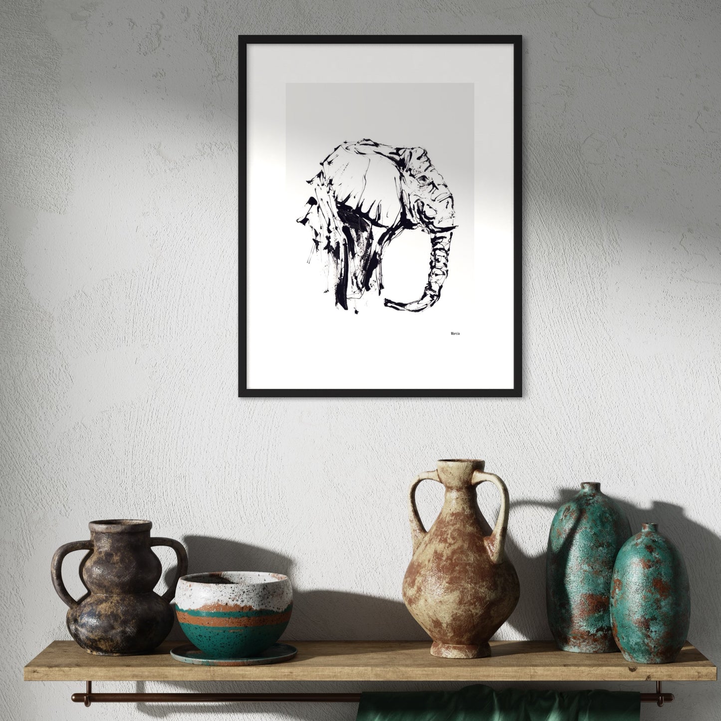 Semi abstract Elephant Print