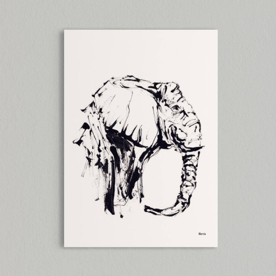 Semi abstract Elephant Print