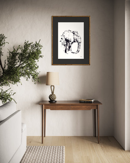 Semi abstract Elephant Print